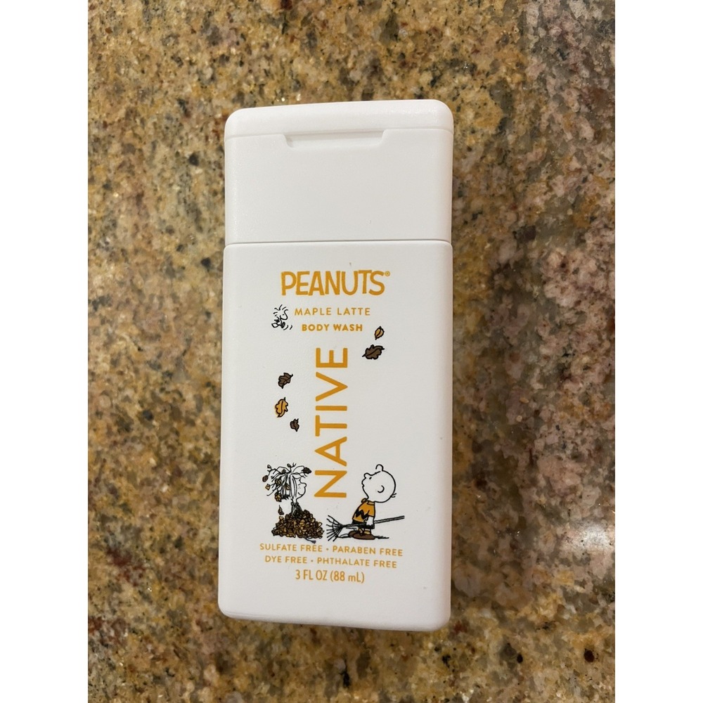 Native x Peanuts Maple Latte Travel Body Wash 3oz Limited Edition Snoopy
